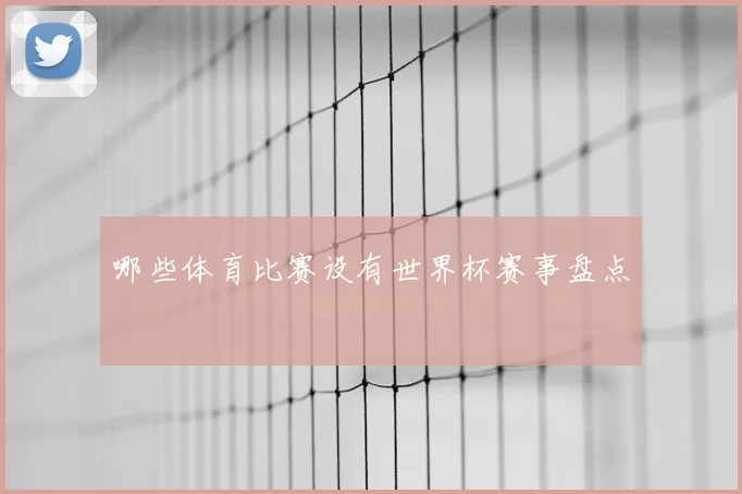 哪些体育比赛设有世界杯赛事盘点